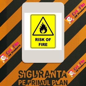 Indicator Risk Of Fire Sign, Sticker autocolant - Img 2