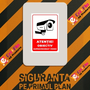 Indicator Rosu obiectiv supravegheat video, Sticker autocolant - Img 2