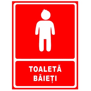 Indicator Rosu pentru toaleta baieti, Sticker autocolant