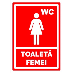 Indicator Rosu toaleta pentru femei, Sticker autocolant