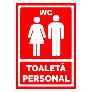 Indicator Rosu toaleta personal, Sticker autocolant