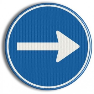 Indicator rutiera la dreapta, Sticker autocolant