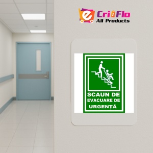 Indicator Scaun de evacuare de urgenta pentru persoane cu handicap cu dezabilitati, Sticker autocolant - Img 5