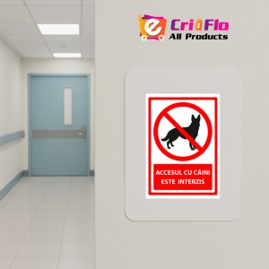 Indicator Semn accesul cu caini este interzis, Sticker autocolant - Img 5