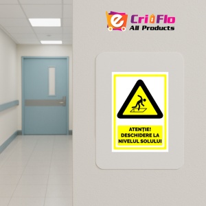 Indicator Semn atentie deschidere la nivelul solului, Sticker autocolant - Img 5