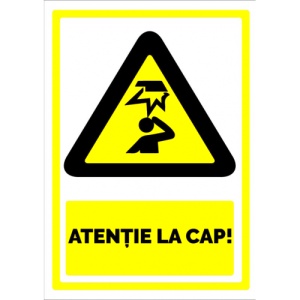 Indicator Semn atentie la cap, Sticker autocolant