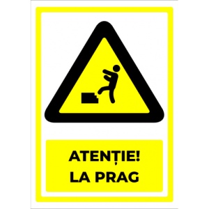 Indicator Semn atentie la prag, Sticker autocolant