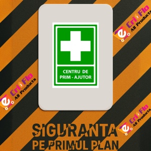 Indicator Semn cu centru de prim ajutor, Sticker autocolant - Img 3