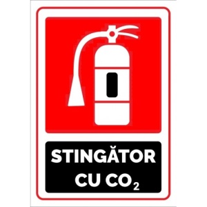 Indicator Semn cu stingator cu co2, Sticker autocolant