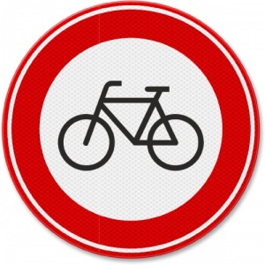 Indicator Semn de circulatie interzis pentru biciclete, Sticker autocolant