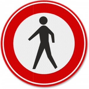 Indicator Semn de circulatie interzis pietonilor, Sticker autocolant