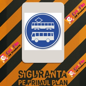 Indicator Semn de circulatie pentru benzile de autobuz si tramvai, Sticker autocolant - Img 3
