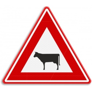 Indicator Semn de circulatie pentru vite, Sticker autocolant