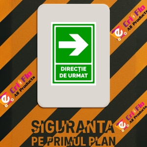 Indicator Semn de directie cu sageata de evacuare in dreapta, Sticker autocolant - Img 3