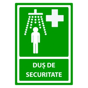 Indicator Semn de dus de securitate, Sticker autocolant