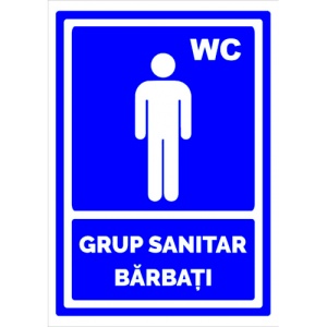 Indicator Semn de grup sanitar barbati, Sticker autocolant