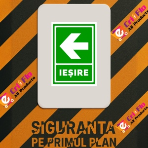 Indicator Semn de iesire cu sageata in stanga, Sticker autocolant - Img 3