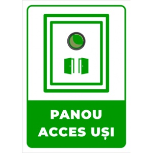 Indicator Semn de panou acces usi, Sticker autocolant