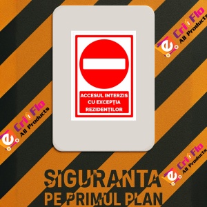 Indicator Semn de parcare accesul interzis cu exceptia rezidentilor, Sticker autocolant - Img 3