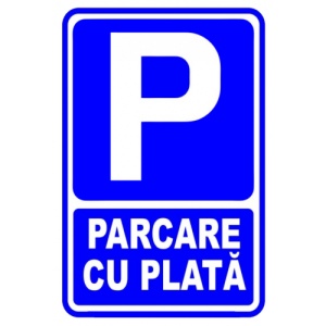 Indicator Semn de parcare cu plata, Sticker autocolant