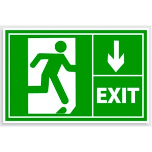 Indicator Semn de prim ajutor exit dreapta jos, Sticker autocolant