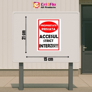 Indicator Semn de proprietate privata si accesul strict interzis, Sticker autocolant - Img 2