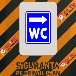 Indicator Semn de wc cu sageata la dreapta, Sticker autocolant - Img 3