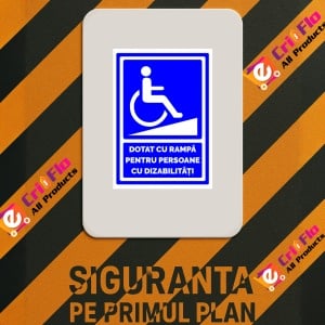 Indicator Semn dotat cu rampa pentru persoane cu dizabilitati, Sticker autocolant - Img 3