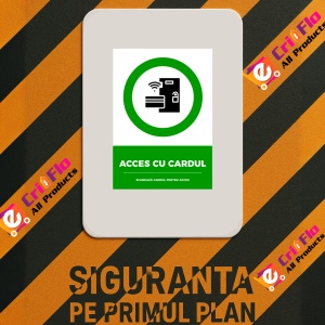 Indicator Semn pentru acces cu cardul scaneaza cardul pentru acces, Sticker autocolant - Img 3