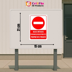 Indicator Semn pentru acces interzis persoanelor neautorizate proprietate privata, Sticker autocolant - Img 2