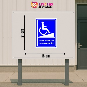 Indicator Semn pentru acces persoane cu dizabilitati, Sticker autocolant - Img 2