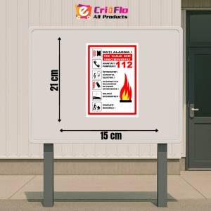 Indicator Semn pentru alarma in caz de incendiu, Sticker autocolant - Img 2