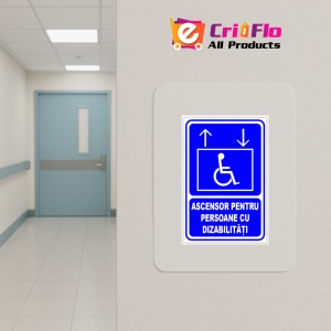 Indicator Semn pentru ascensor de persoane cu dizabilitati, Sticker autocolant - Img 5