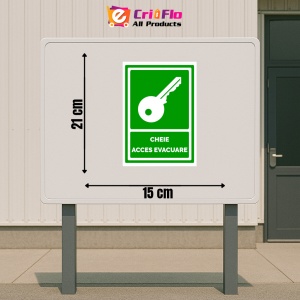 Indicator Semn pentru cheie acces evacuare, Sticker autocolant - Img 2