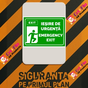 Indicator Semn pentru iesire de urgenta emergency exit, Sticker autocolant - Img 3
