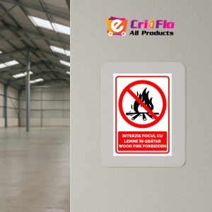 Indicator Semn pentru interzicerea focul cu lemne in gratar, Sticker autocolant - Img 4