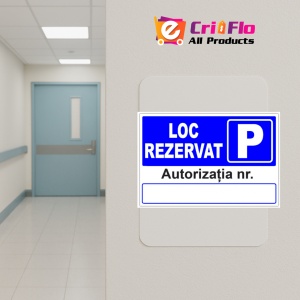 Indicator Semn pentru parcare loc rezervat autorizatia cu numar parcare, Sticker autocolant - Img 5