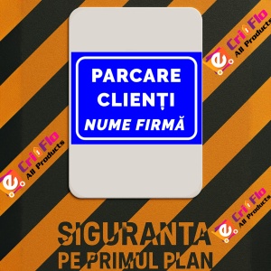 Indicator Semn pentru parcarea clienti cu numele firmei, Sticker autocolant - Img 3