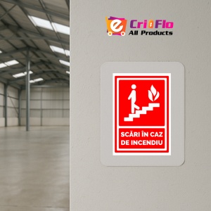 Indicator Semn pentru scari in caz de incendiu, Sticker autocolant - Img 4