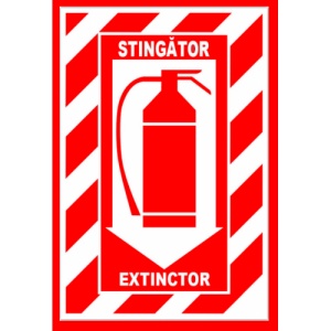 Indicator Semn pentru stingator extinctor, Sticker autocolant
