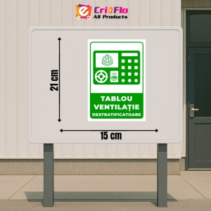 Indicator Semn pentru tablou ventilatie, Sticker autocolant - Img 2