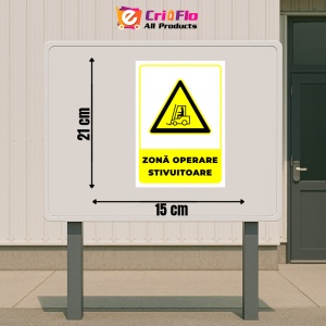 Indicator Semn pentru zona operare stivuitoare, Sticker autocolant - Img 2