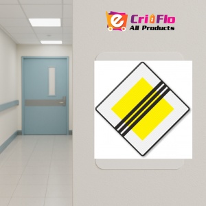 Indicator Semn rutier sfarsit de prioritate, Sticker autocolant - Img 5