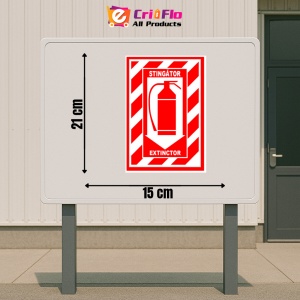 Indicator Semn stingator extinctor, Sticker autocolant - Img 2