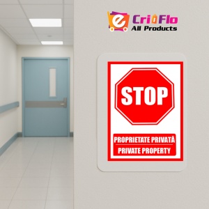 Indicator Semn stop pentru proprietate privata private property, Sticker autocolant - Img 5