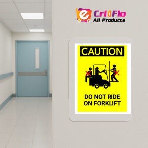 Indicator Sign caution do not ride on forklift, Sticker autocolant - Img 5