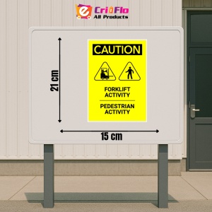 Indicator Sign caution forklift activity pedestrian activity, Sticker autocolant - Img 2
