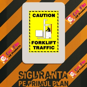 Indicator Sign caution forklift traffic, Sticker autocolant - Img 3