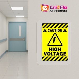 Indicator Sign caution high voltage, Sticker autocolant - Img 4