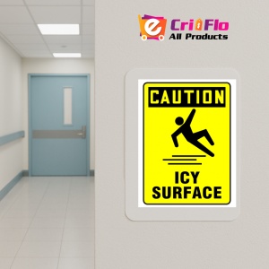 Indicator Sign caution icy surface, Sticker autocolant - Img 5